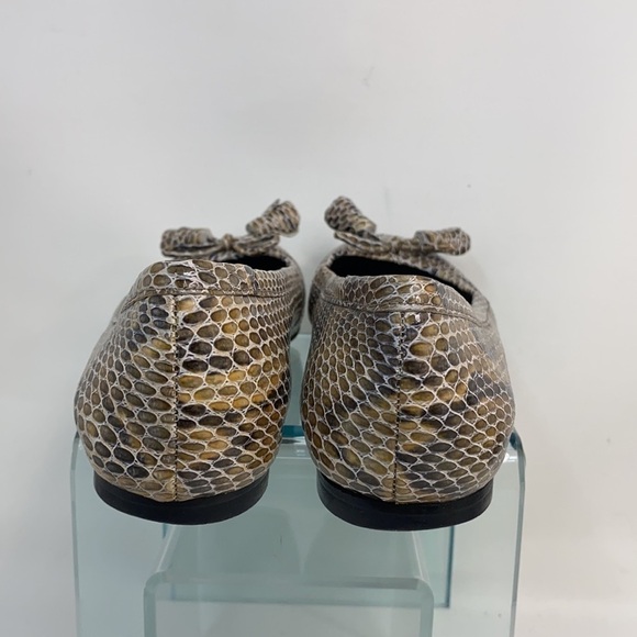 Stuart Weitzman Sz 7.5M Snakeskin Print Flats - Picture 6 of 11